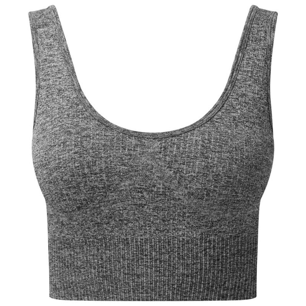TriDri Womens/Ladies Multisport Ribbed Seamless 3D Bra / Black Melange
